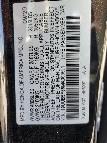 19UUB5F66MA000591 - 2021 ACURA TLX ADVANCE BLACK photo 13