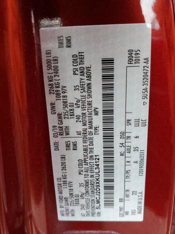 5LMCJ2D9XKUL34121 - 2019 LINCOLN MKC SELECT 红色 照片 13