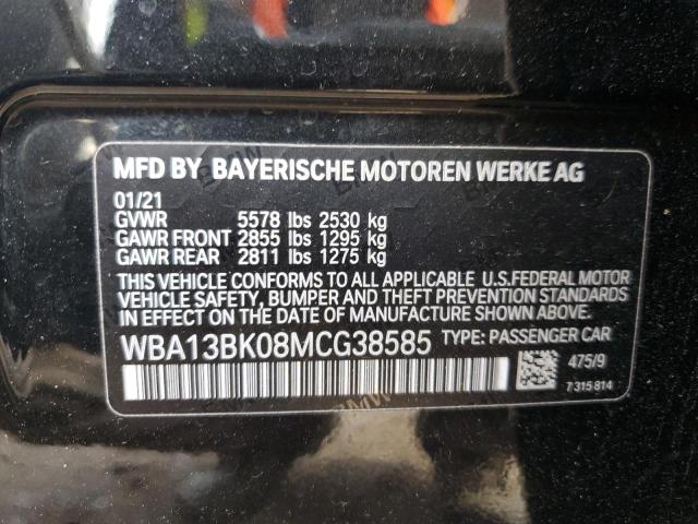 WBA13BK08MCG38585 - 2021 BMW M550XI BEIGE photo 12