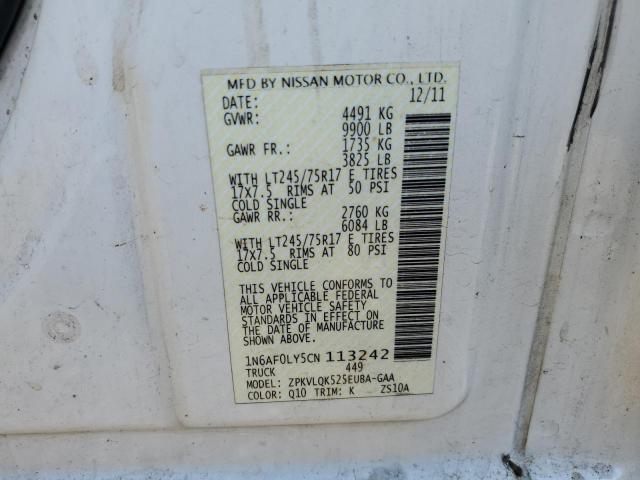 1N6AF0LY5CN113242 - 2012 NISSAN NV 2500 WHITE photo 13