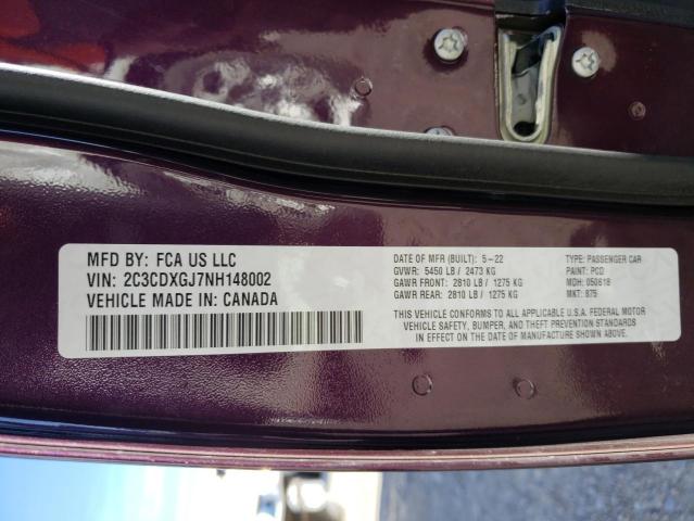 2C3CDXGJ7NH148002 - 2022 DODGE CHARGER SCAT PACK PURPLE photo 13