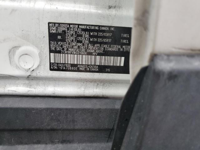 2T3H1RFV9KC019606 - 2019 TOYOTA RAV4 LE Ақ фото 13