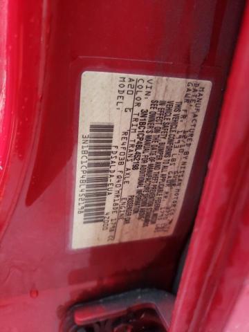 3N1BC1CP4BL452198 - 2011 NISSAN VERSA S RED photo 12