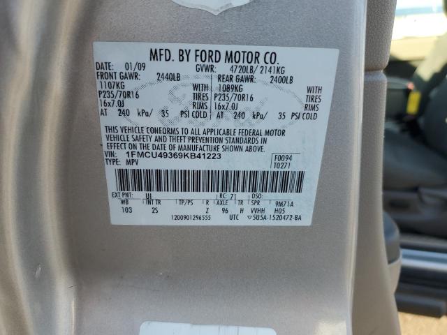 1FMCU49369KB41223 - 2009 FORD ESCAPE HYBRID SILVER photo 12