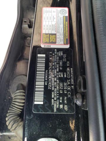 3KPA24AD1NE474352 - 2022 KIA RIO LX BLACK photo 12