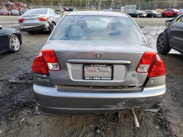 1HGES267X4L010217 - 2004 HONDA CIVIC EX GRAY photo 6