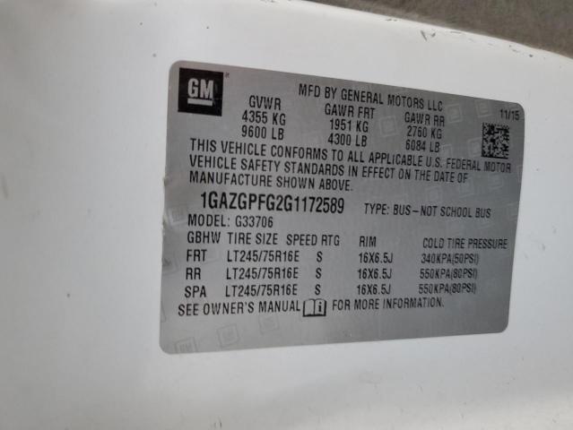 1GAZGPFG2G1172589 - 2016 CHEVROLET EXPRESS G3 LT WHITE photo 12