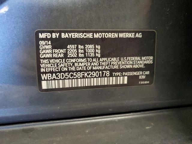 WBA3D5C58FK290178 - 2015 BMW 328 D XDRIVE GRAY photo 12