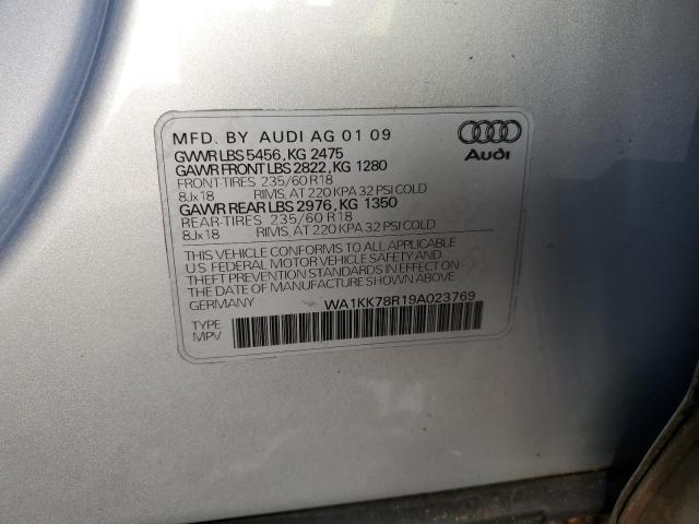 WA1KK78R19A023769 - 2009 AUDI Q5 3.2 SILVER photo 13