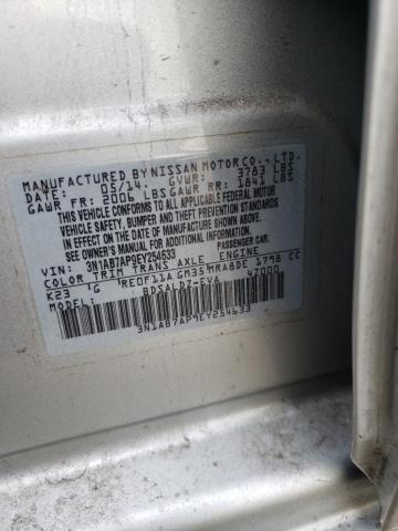 3N1AB7AP9EY254633 - 2014 NISSAN SENTRA S SILVER photo 12