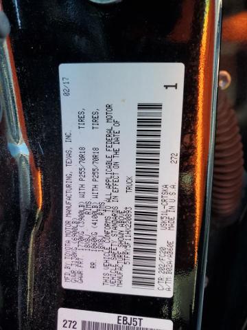 5TFRY5F11HX220893 - 2017 TOYOTA TUNDRA DOUBLE CAB SR/SR5 BLACK photo 12