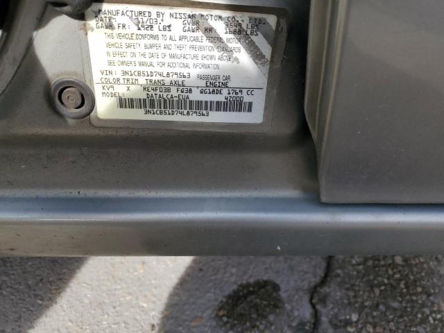 3N1CB51D74L879563 - 2004 NISSAN SENTRA 1.8 TAN photo 12