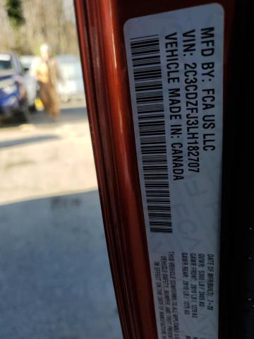 2C3CDZFJ3LH182707 - 2020 DODGE CHALLENGER R/T SCAT PACK ORANGE photo 12