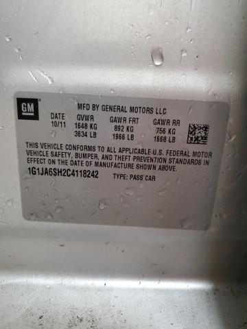 1G1JA6SH2C4118242 - 2012 CHEVROLET SONIC LS 银色 照片 12