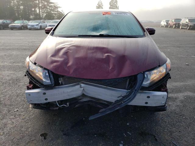 19XFB2F53FE290169 - 2015 HONDA CIVIC LX MAROON photo 5