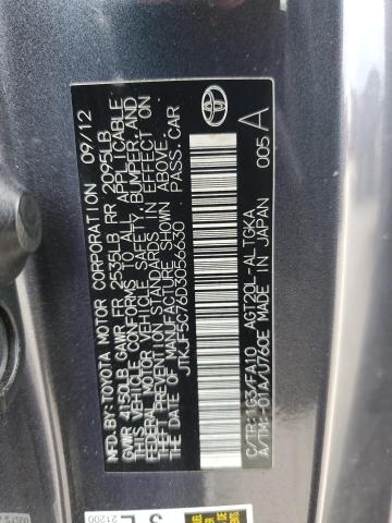 JTKJF5C76D3056630 - 2013 TOYOTA SCION TC 灰色 照片 12