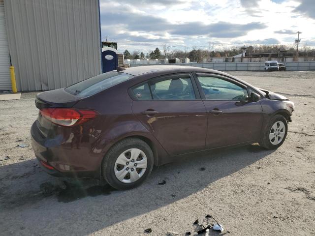 3KPFK4A79JE222004 - 2018 KIA FORTE LX MAROON photo 3