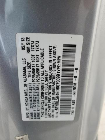 5FNRL5H46DB079099 - 2013 HONDA ODYSSEY EX GRAY photo 12