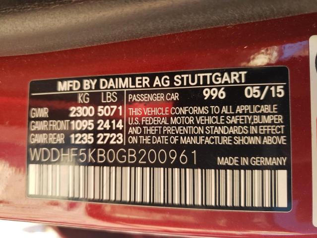 WDDHF5KB0GB200961 - 2016 MERCEDES-BENZ E 350 RED photo 12