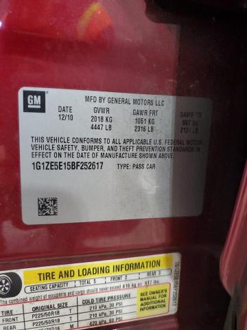 1G1ZE5E15BF252617 - 2011 CHEVROLET MALIBU LTZ ბურგუნდია ფოტო 13