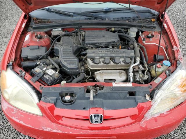 1HGEM22562L003633 - 2002 HONDA CIVIC LX RED photo 11