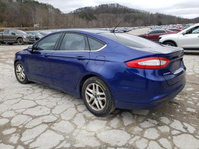 1FA6P0H70E5393540 - 2014 FORD FUSION SE BLUE photo 2