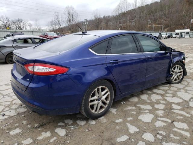 1FA6P0H70E5393540 - 2014 FORD FUSION SE BLUE photo 3