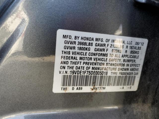 19VDE1F75DE005018 - 2013 ACURA ILX 20 TECH GRAY photo 12