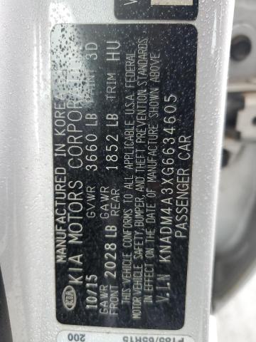KNADM4A3XG6634605 - 2016 KIA RIO LX SILVER photo 12