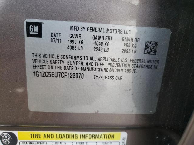 1G1ZC5EU7CF123070 - 2012 CHEVROLET MALIBU 1LT GRAY photo 13