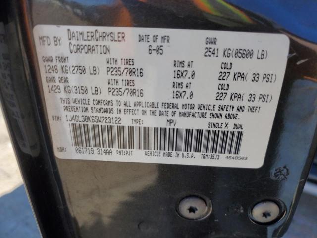 1J4GL38K65W723122 - 2005 JEEP LIBERTY RENEGADE 黑色 照片 12