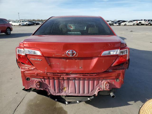 4T4BF1FK6CR224703 - 2012 TOYOTA CAMRY BASE RED photo 6