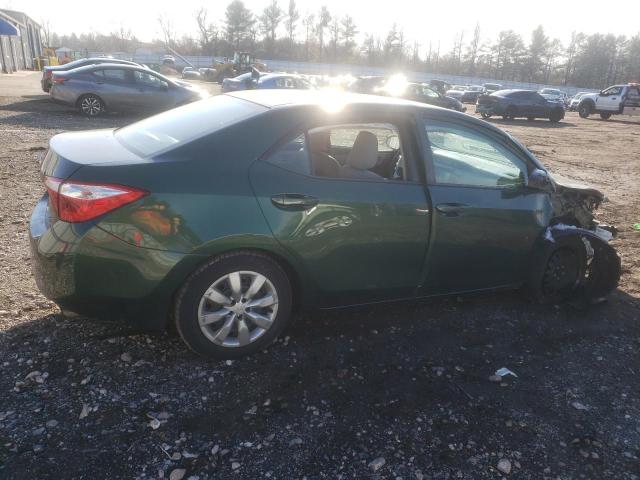 2T1BURHE6EC130878 - 2014 TOYOTA COROLLA L GREEN photo 3