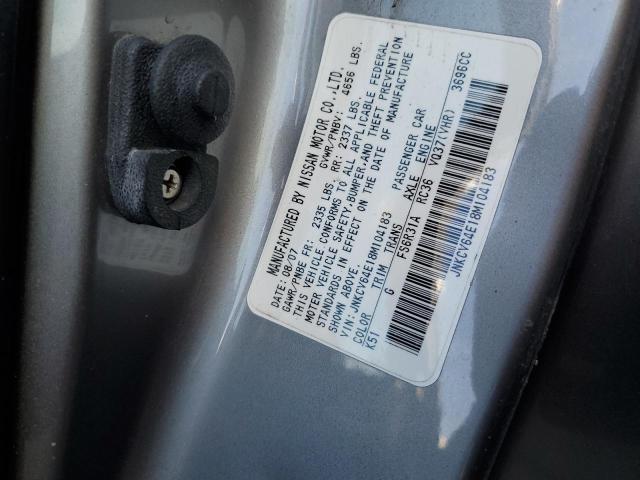 JNKCV64E18M104183 - 2008 INFINITI G37 BASE GRAY photo 12