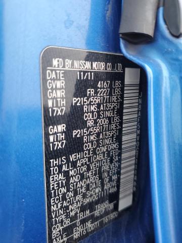 JN8AF5MV0CT111466 - 2012 NISSAN JUKE S BLUE photo 12