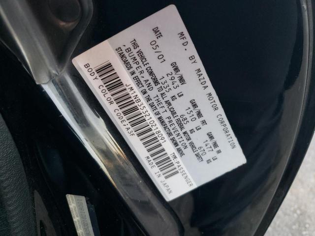 JM1NB353210218091 - 2001 MAZDA MX-5 MIATA BASE BLACK photo 12