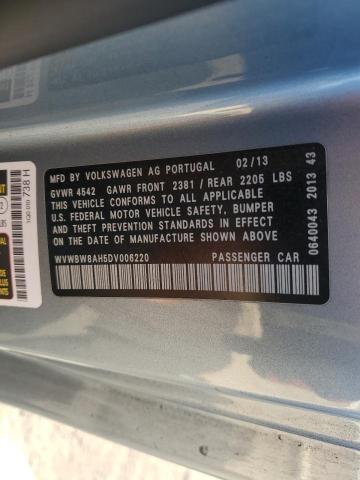 WVWBW8AH5DV006220 - 2013 VOLKSWAGEN EOS KOMFORT 蓝色 照片 12