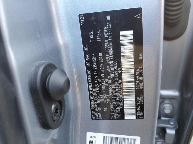 5TDGZRBH9NS173578 - 2022 TOYOTA HIGHLANDER XLE SILVER photo 13