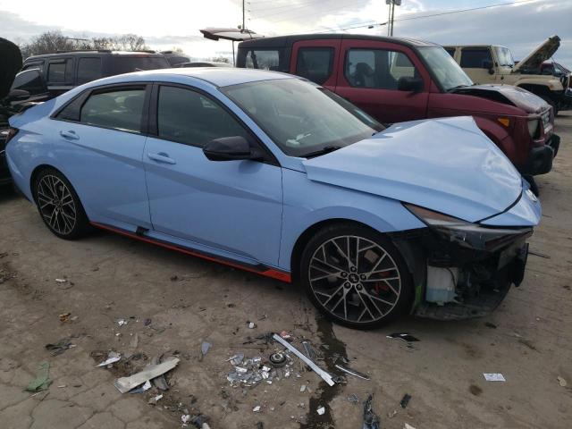 KMHLW4AK5NU002373 - 2022 HYUNDAI ELANTRA N BLUE photo 4