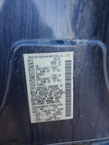 5N1AR18W35C790209 - 2005 NISSAN PATHFINDER LE GRAY photo 13