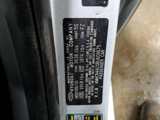 KMHCN4AC0BU609675 - 2011 HYUNDAI ACCENT GLS SILVER photo 13