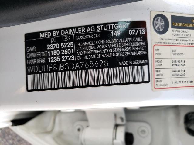 WDDHF8JB3DA765628 - 2013 MERCEDES-BENZ E 350 4MATIC WHITE photo 13