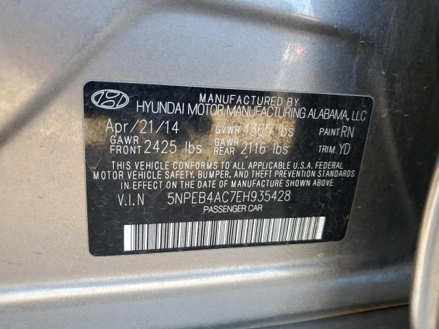 5NPEB4AC7EH935428 - 2014 HYUNDAI SONATA GLS TAN photo 12