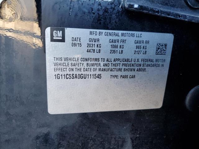 1G11C5SA0GU111545 - 2016 CHEVROLET MALIBU LIM LT 黑色 照片 13