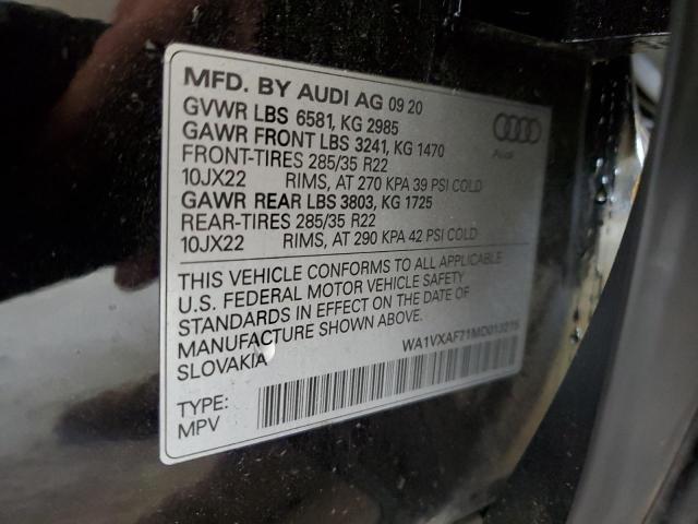 WA1VXAF71MD013215 - 2021 AUDI Q7 PRESTIGE BLACK photo 13