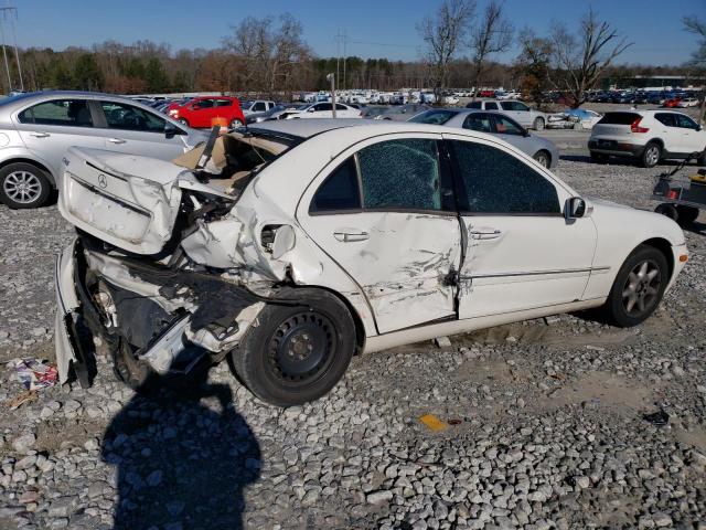 WDBRF61J92F206450 - 2002 MERCEDES-BENZ C 240 WHITE photo 3