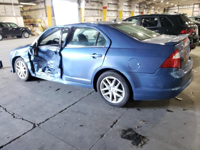 3FAHP0JA6AR165452 - 2010 FORD FUSION SEL BLUE photo 2