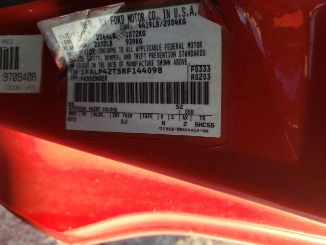 1FALP42T5RF144098 - 1994 FORD MUSTANG GT RED photo 12