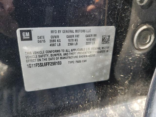 1G11F5SL6FF298169 - 2015 CHEVROLET MALIBU LTZ შავი ფოტო 12