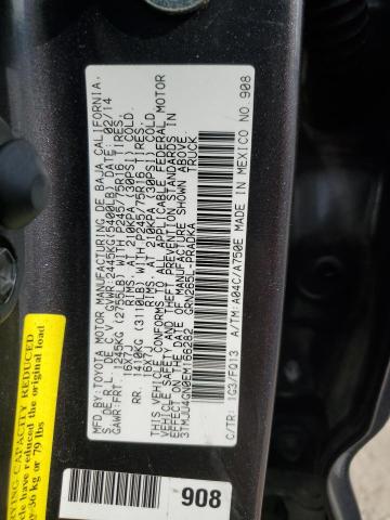 3TMJU4GN0EM166282 - 2014 TOYOTA TACOMA DOUBLE CAB PRERUNNER GRAY photo 12